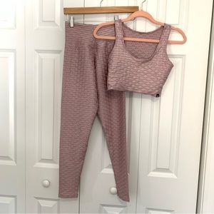 Booty by Brabants set! Pink chrome leggings & tank, OSMF, like-new condition